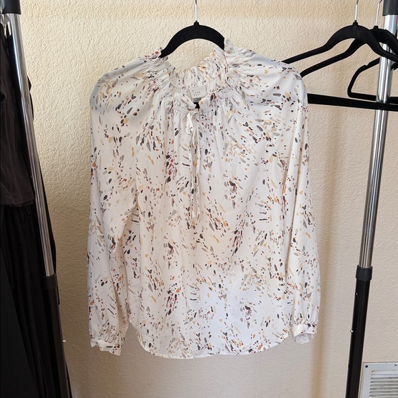 a new day Tops - A New Day Cream Patterned Blouse